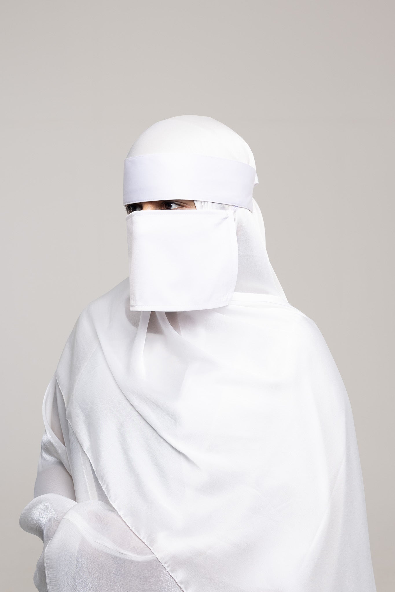 Short Niqab - Perla (White)