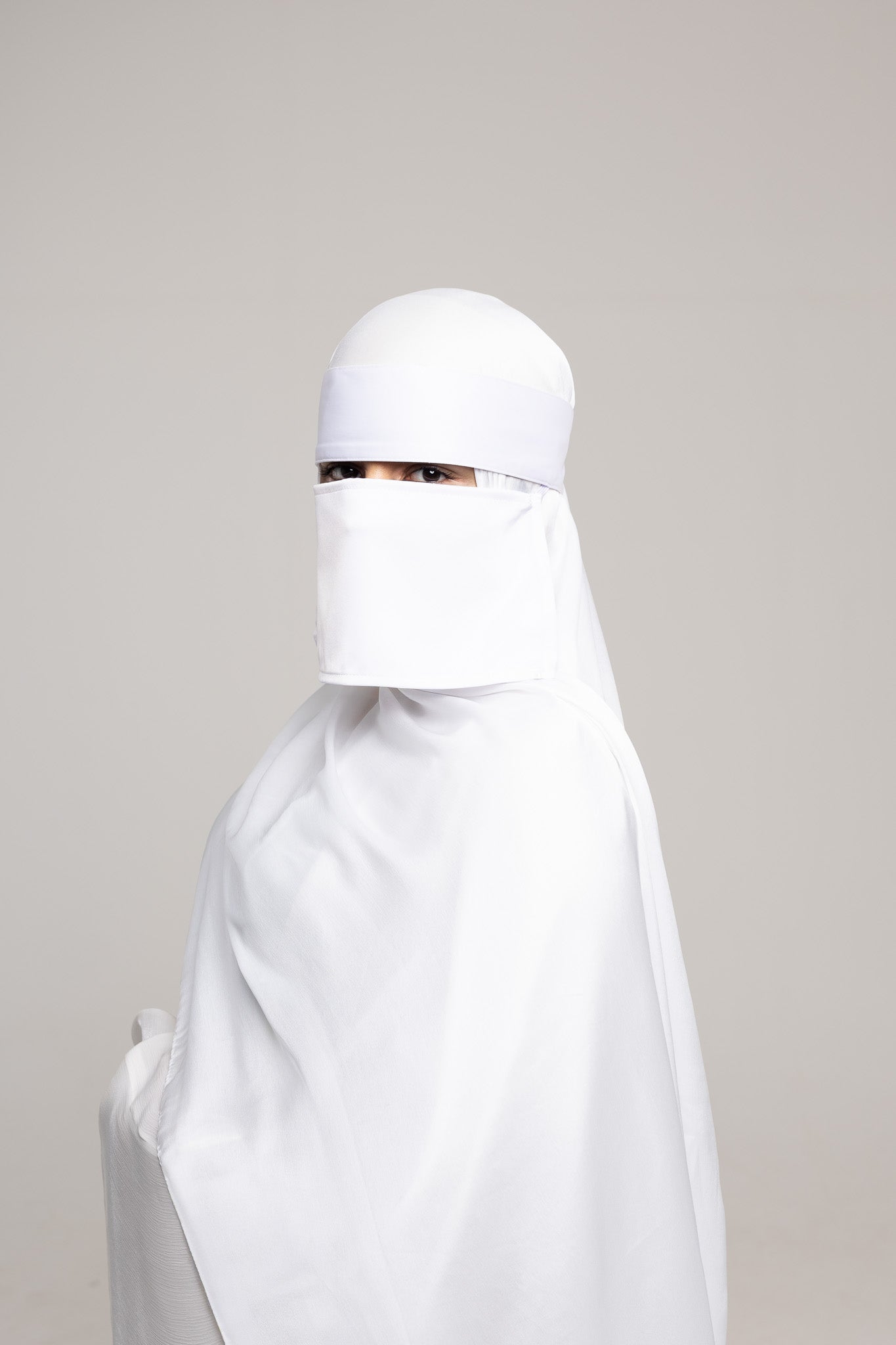Short Niqab - Perla (White)